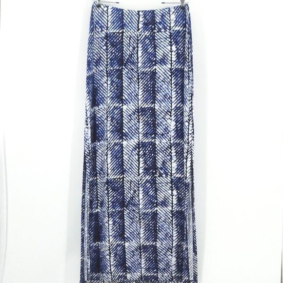 Michael Kors Maxi Midi Skirt Plus Size 1X Palm Print Side Splits Stretchy Beachy - Picture 1 of 8